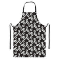 Black And White Eyeball Pattern Print Bib Apron With Pocket