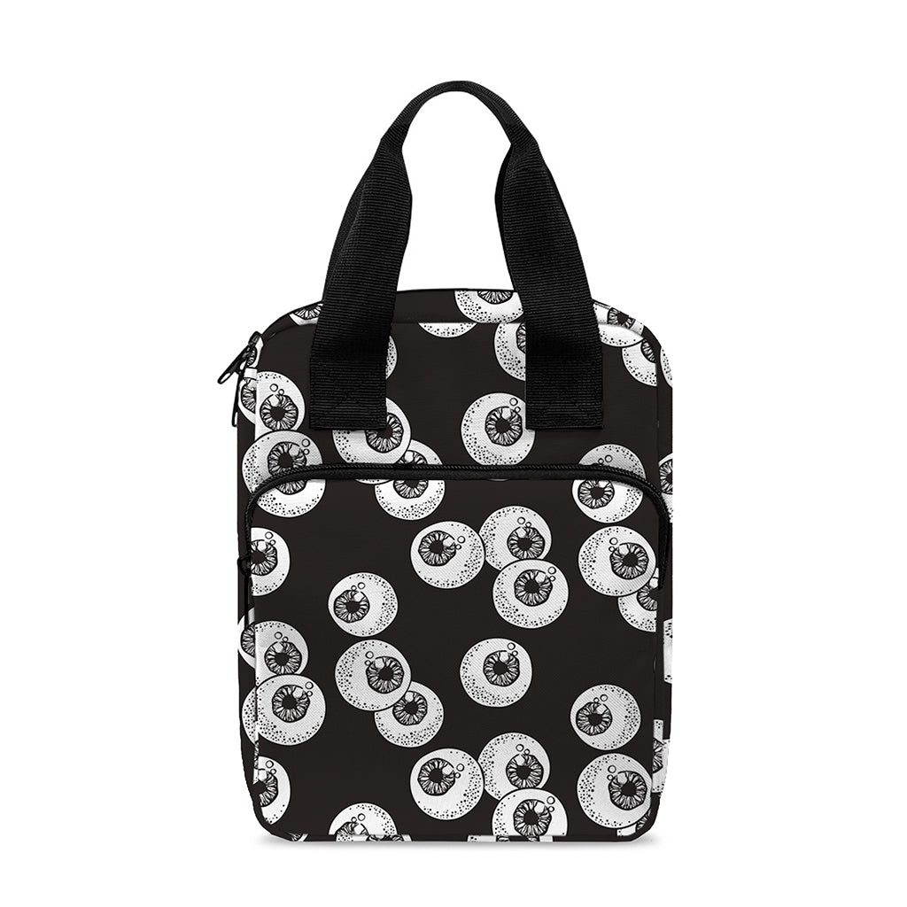 Black And White Eyeball Pattern Print Bible Tote Bag