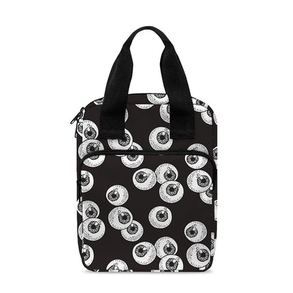 Black And White Eyeball Pattern Print Bible Tote Bag