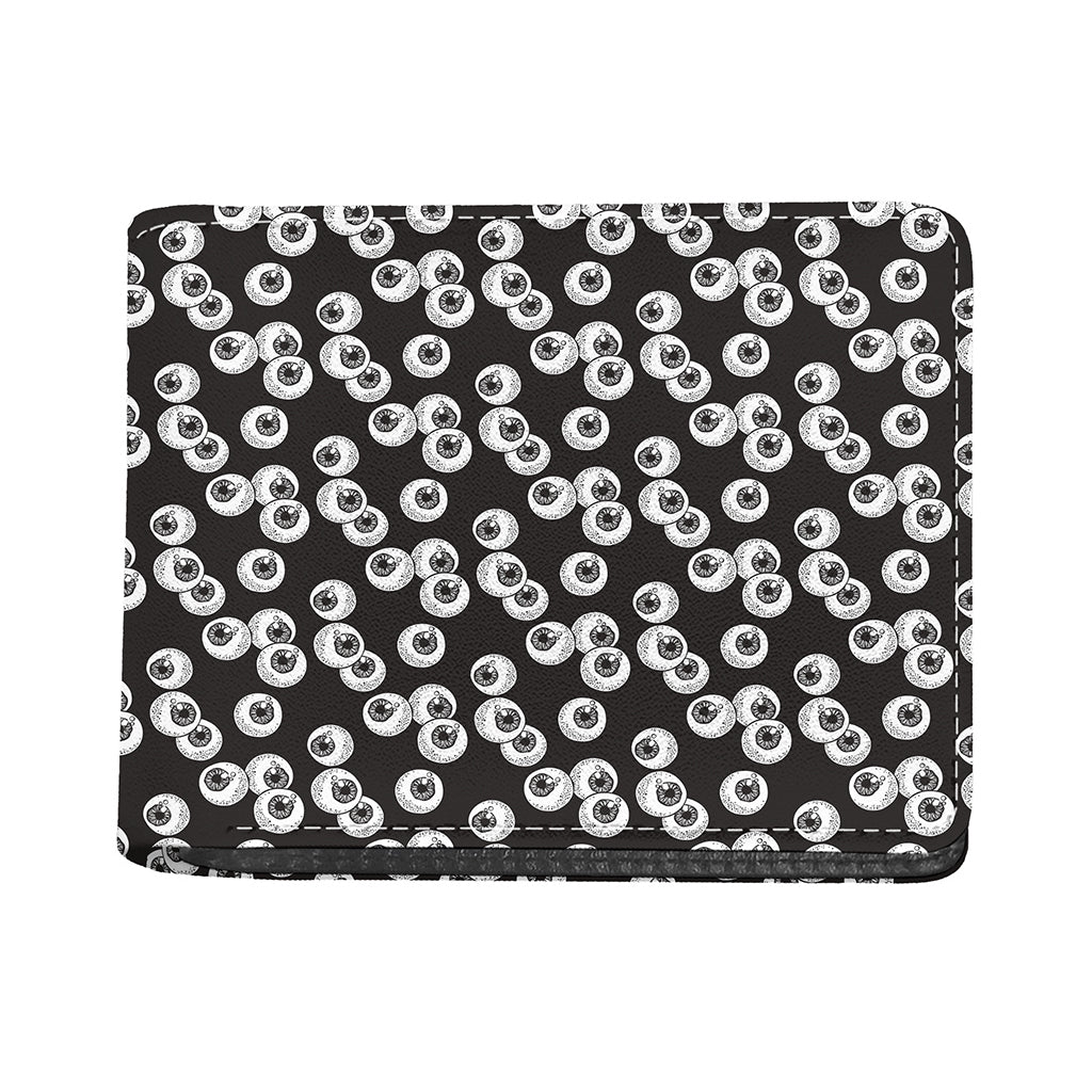 Black And White Eyeball Pattern Print Bifold Wallet