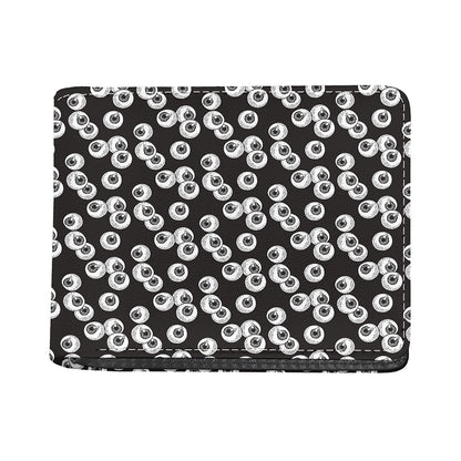 Black And White Eyeball Pattern Print Bifold Wallet