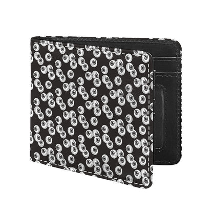 Black And White Eyeball Pattern Print Bifold Wallet