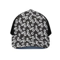 Black And White Eyeball Pattern Print Black Mesh Trucker Hat