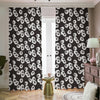 Black And White Eyeball Pattern Print Blackout Pencil Pleat Curtains