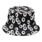 Black And White Eyeball Pattern Print Bucket Hat