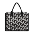 Black And White Eyeball Pattern Print Canvas Tote Bag