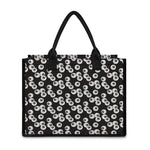Black And White Eyeball Pattern Print Canvas Tote Bag