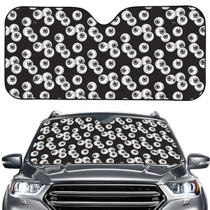 Black And White Eyeball Pattern Print Car Windshield Sun Shade