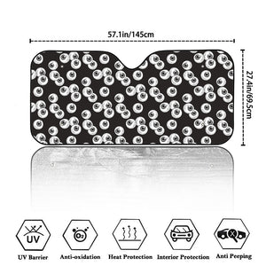 Black And White Eyeball Pattern Print Car Windshield Sun Shade