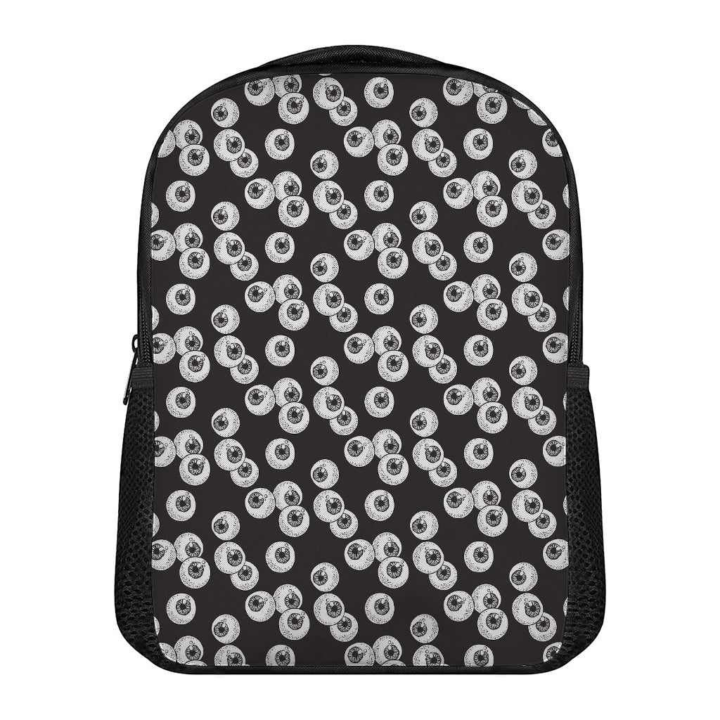 Black And White Eyeball Pattern Print Casual Backpack