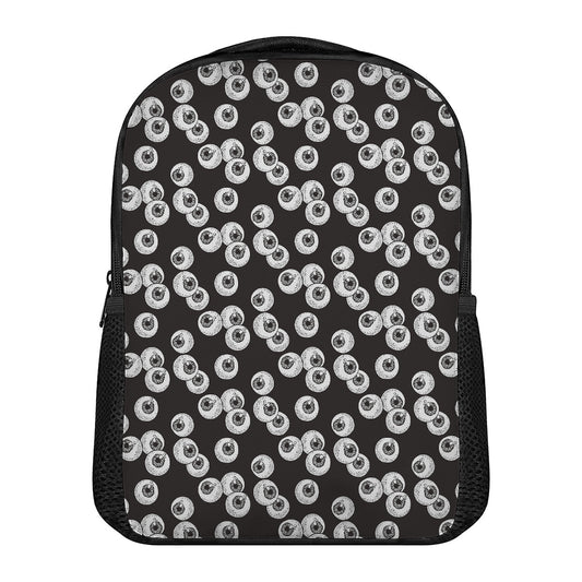 Black And White Eyeball Pattern Print Casual Backpack