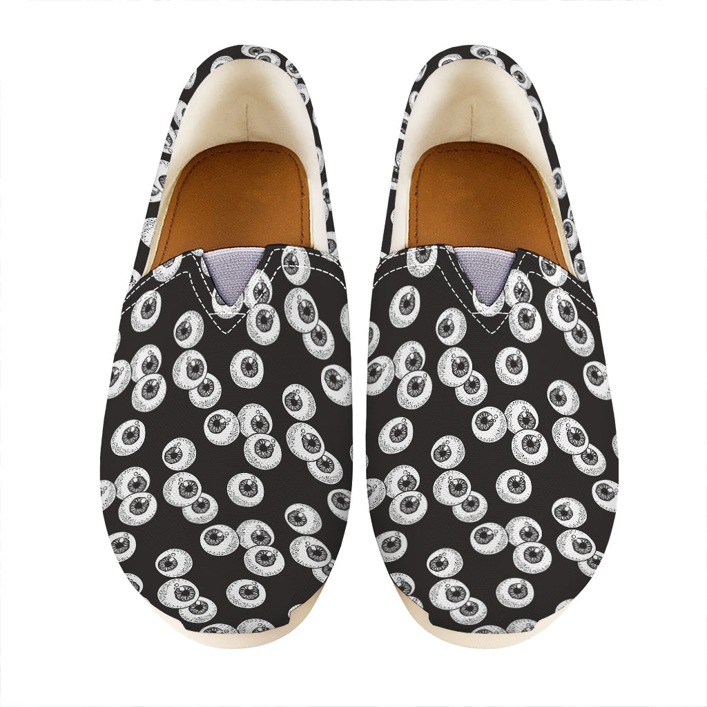 Black And White Eyeball Pattern Print Casual Shoes