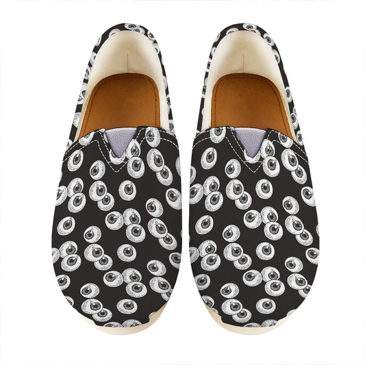 Black And White Eyeball Pattern Print Casual Shoes
