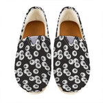Black And White Eyeball Pattern Print Casual Shoes