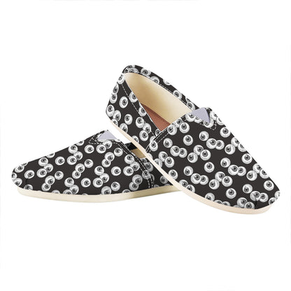 Black And White Eyeball Pattern Print Casual Shoes