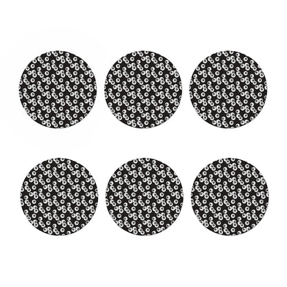 Black And White Eyeball Pattern Print Coaster Set