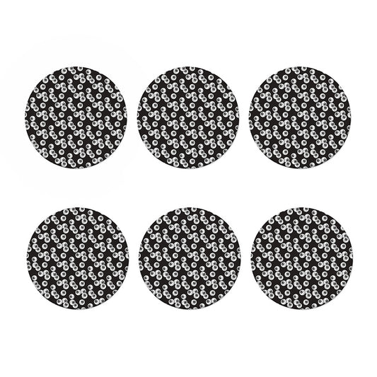 Black And White Eyeball Pattern Print Coaster Set