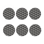 Black And White Eyeball Pattern Print Coaster Set