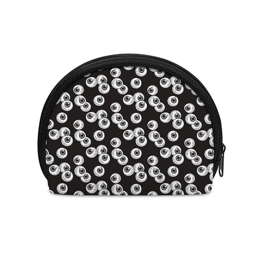 Black And White Eyeball Pattern Print Coin Purse