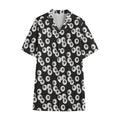 Black And White Eyeball Pattern Print Cotton Hawaiian Shirt