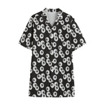 Black And White Eyeball Pattern Print Cotton Hawaiian Shirt