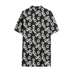 Black And White Eyeball Pattern Print Cotton Hawaiian Shirt