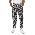 Black And White Eyeball Pattern Print Cotton Sweatpants