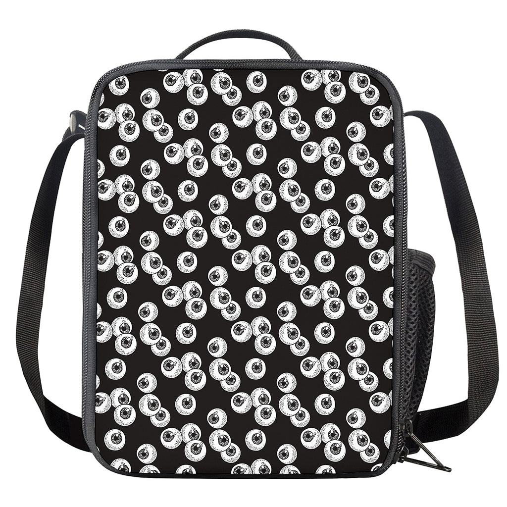 Black And White Eyeball Pattern Print Crossbody Lunch Bag