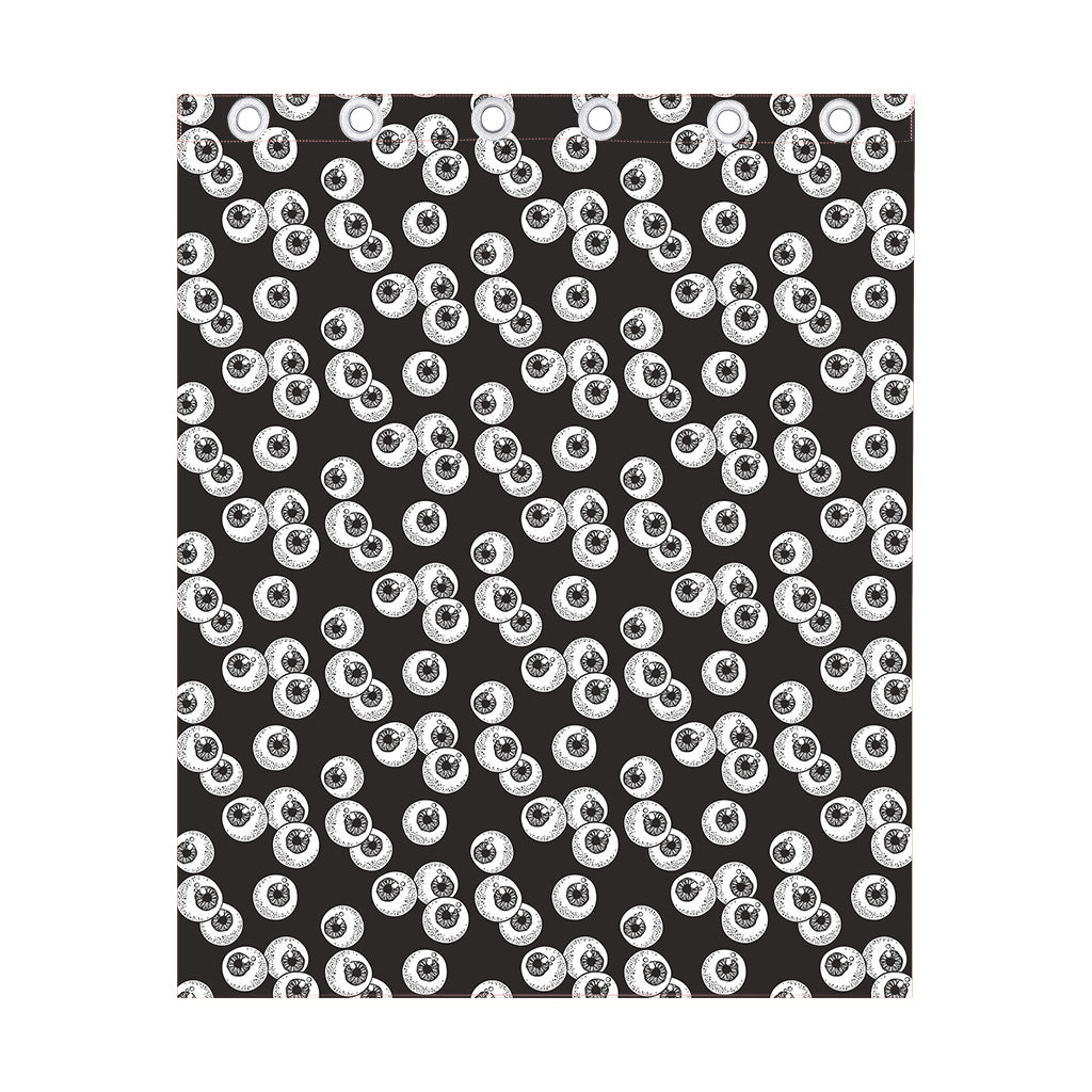 Black And White Eyeball Pattern Print Curtain