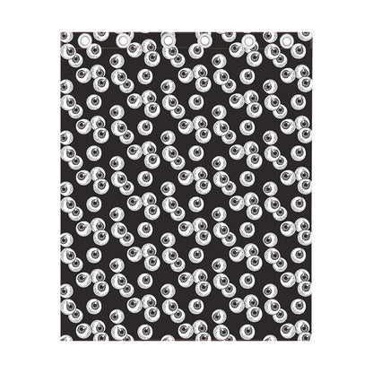 Black And White Eyeball Pattern Print Curtain