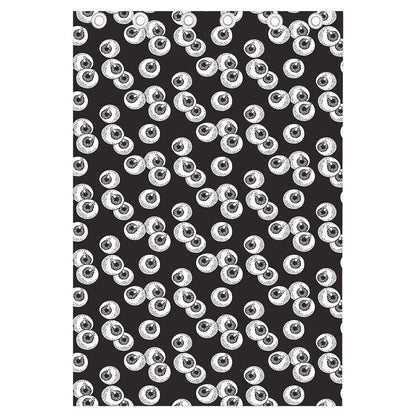 Black And White Eyeball Pattern Print Curtain
