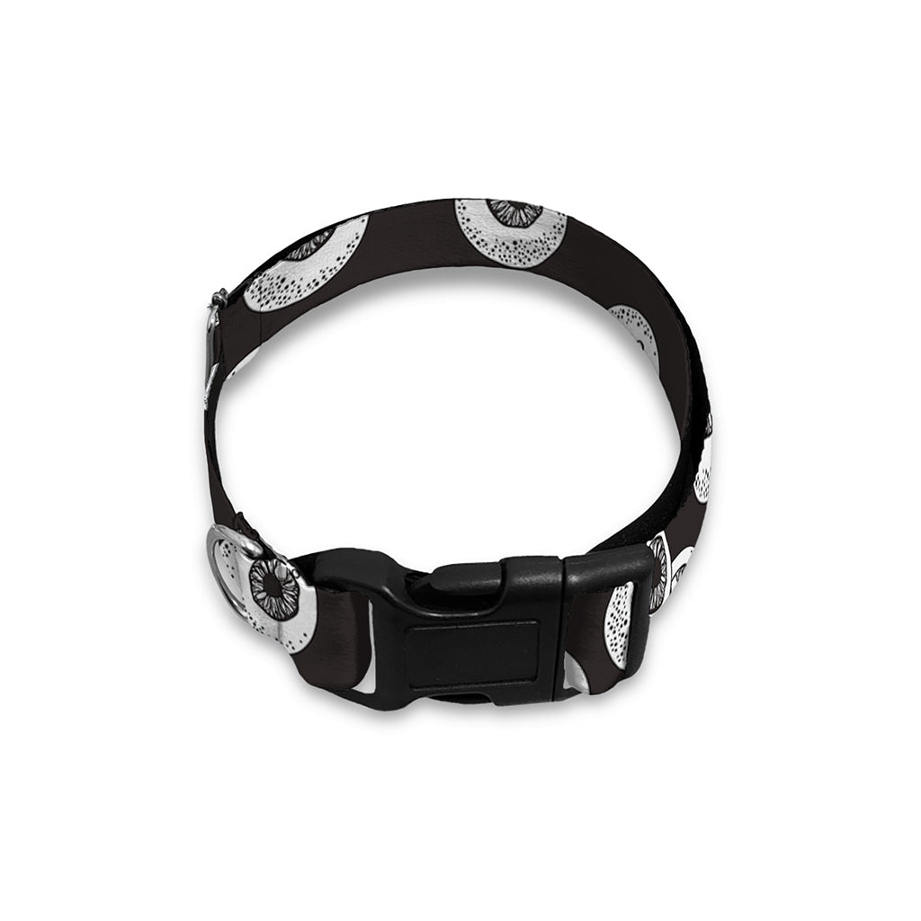 Black And White Eyeball Pattern Print Dog Collar