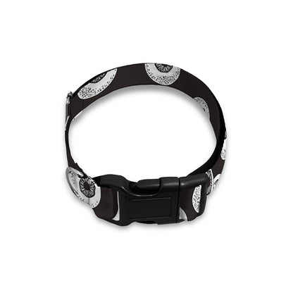 Black And White Eyeball Pattern Print Dog Collar