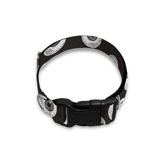 Black And White Eyeball Pattern Print Dog Collar