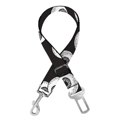 Black And White Eyeball Pattern Print Dog Seat Belt