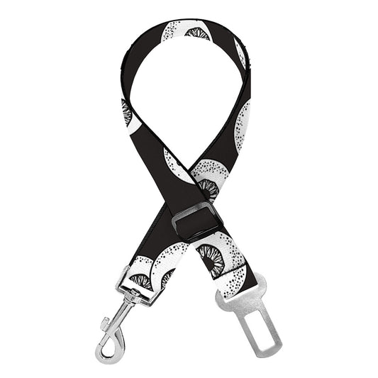 Black And White Eyeball Pattern Print Dog Seat Belt
