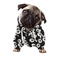 Black And White Eyeball Pattern Print Dog Zip Up Hoodie