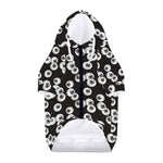 Black And White Eyeball Pattern Print Dog Zip Up Hoodie