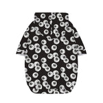 Black And White Eyeball Pattern Print Dog Zip Up Hoodie