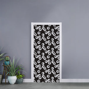 Black And White Eyeball Pattern Print Door Sticker