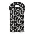 Black And White Eyeball Pattern Print Double Neoprene Wine Tote