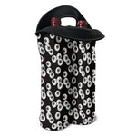 Black And White Eyeball Pattern Print Double Neoprene Wine Tote