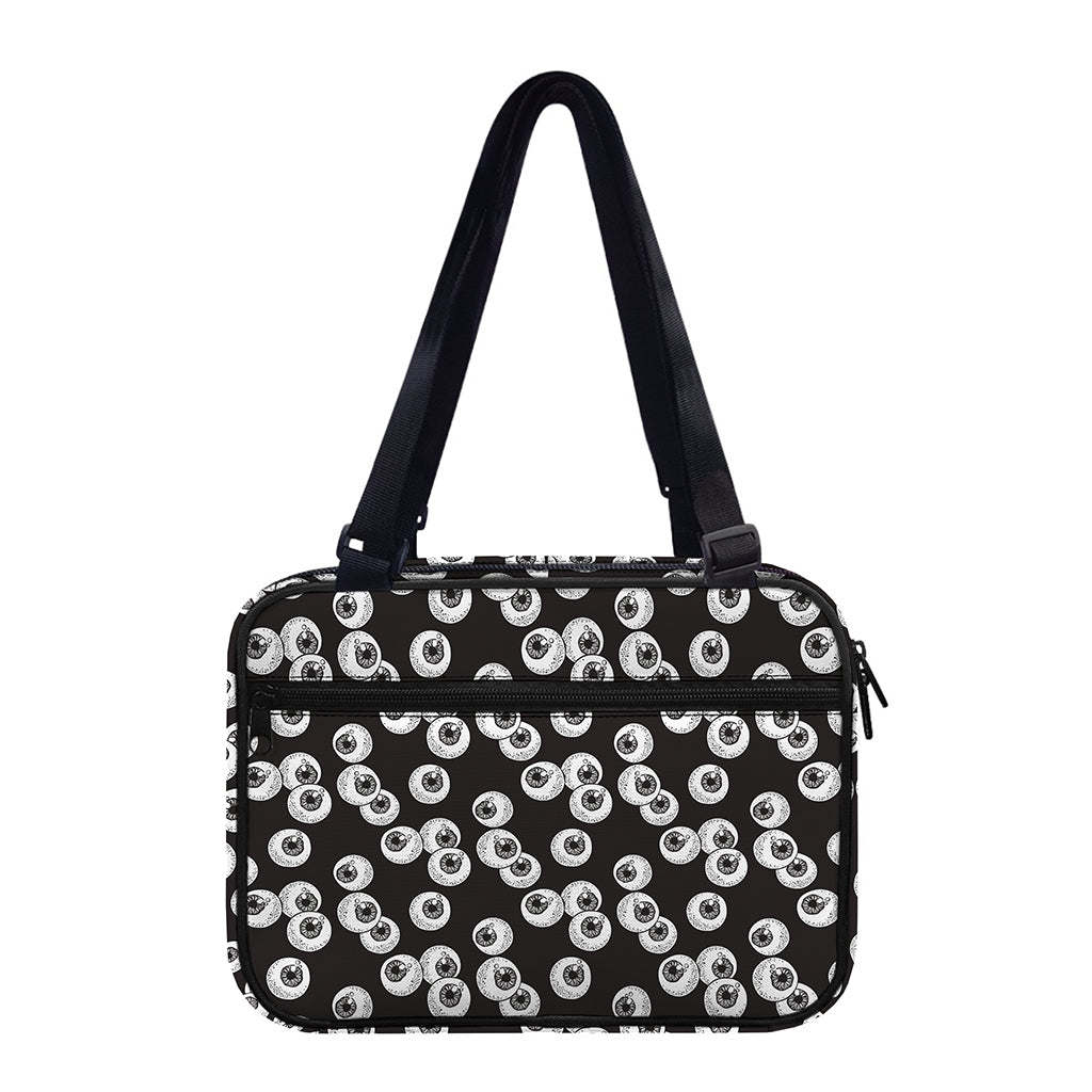 Black And White Eyeball Pattern Print Double Strap Bible Bag