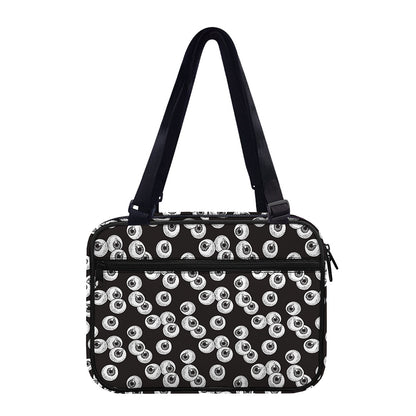 Black And White Eyeball Pattern Print Double Strap Bible Bag