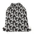 Black And White Eyeball Pattern Print Drawstring Bag