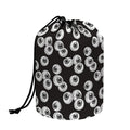 Black And White Eyeball Pattern Print Drawstring Makeup Bag