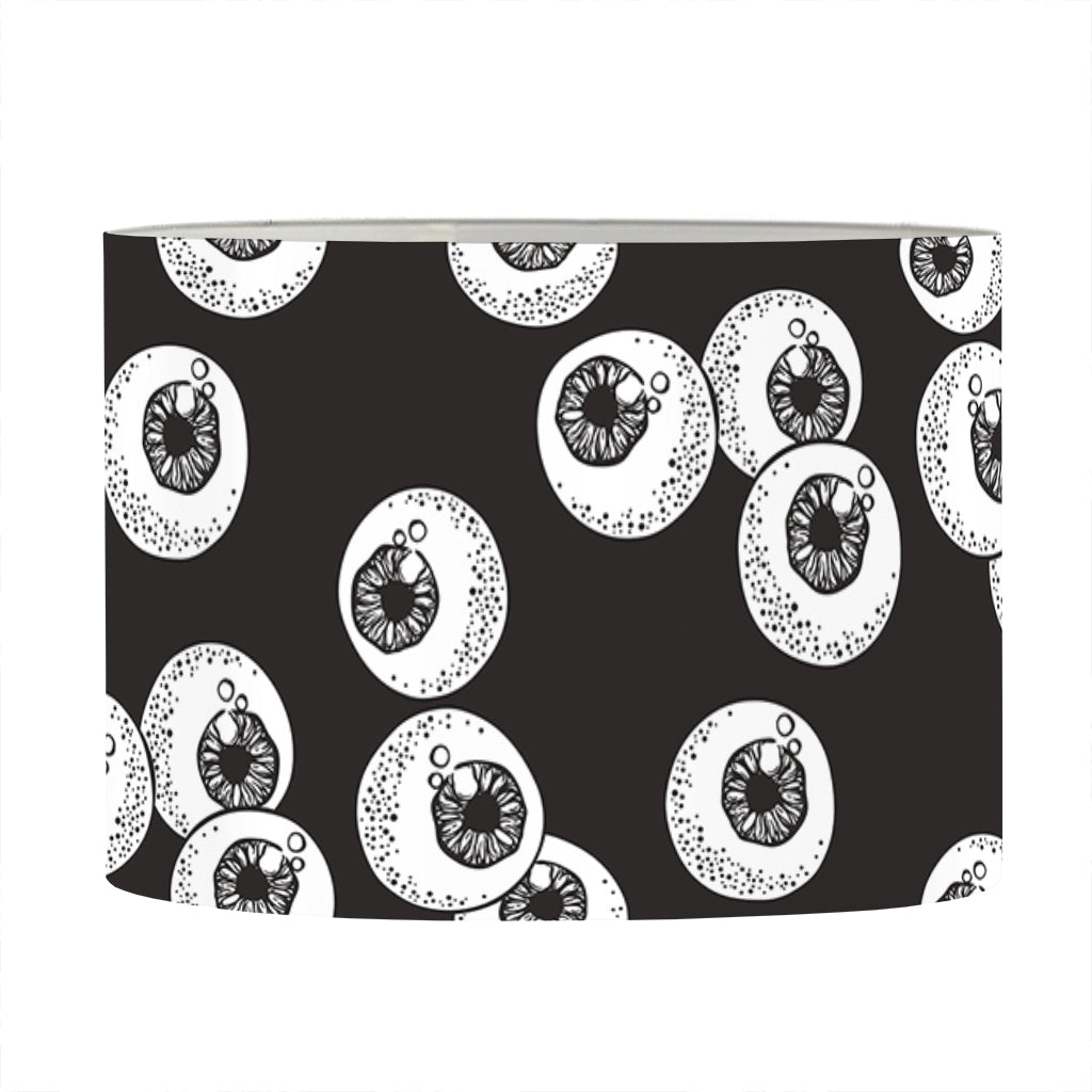 Black And White Eyeball Pattern Print Drum Lamp Shade