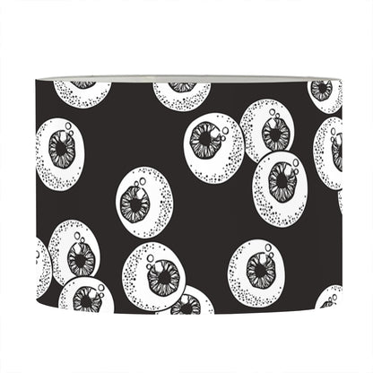 Black And White Eyeball Pattern Print Drum Lamp Shade