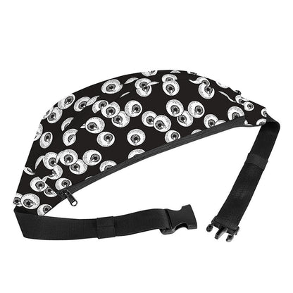 Black And White Eyeball Pattern Print Fanny Pack