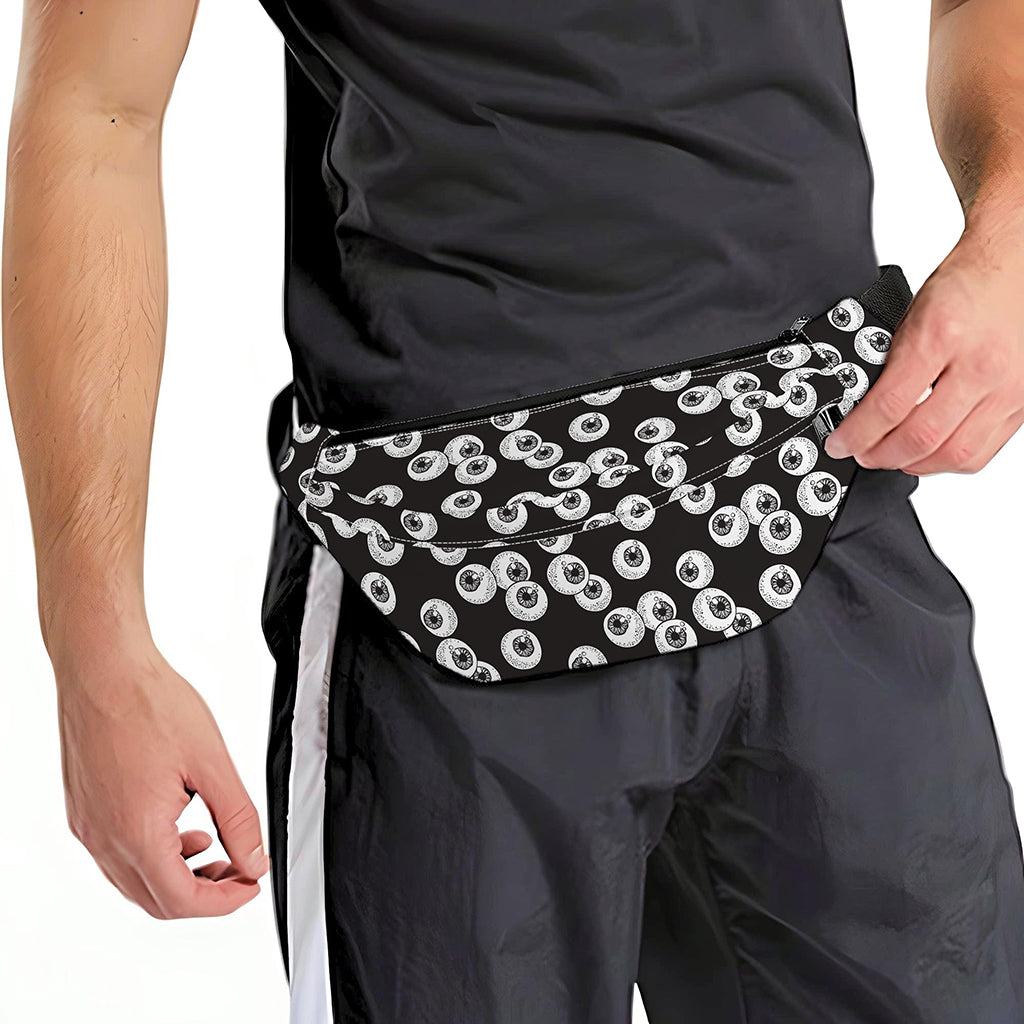 Black And White Eyeball Pattern Print Fanny Pack